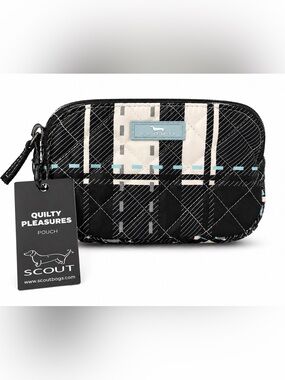 SCOUT Quilty Pleasures Pouch Plaid Pitt NWT Double Zip Cosmetic Bag